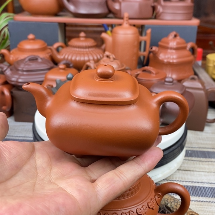 紫砂茶壶四方传炉200-230cc原矿赵庄朱泥特价