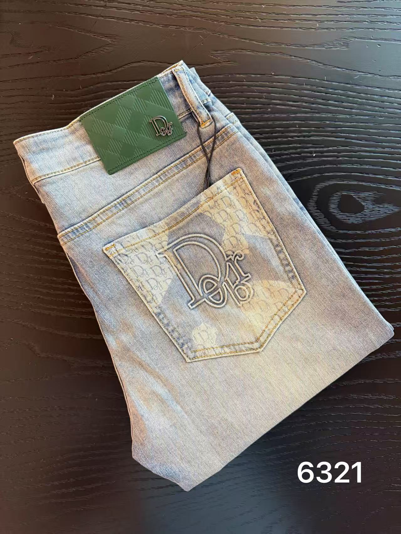 贰【顶奢精品牛仔】广州欧潮夏季修身直筒牛仔裤-6321