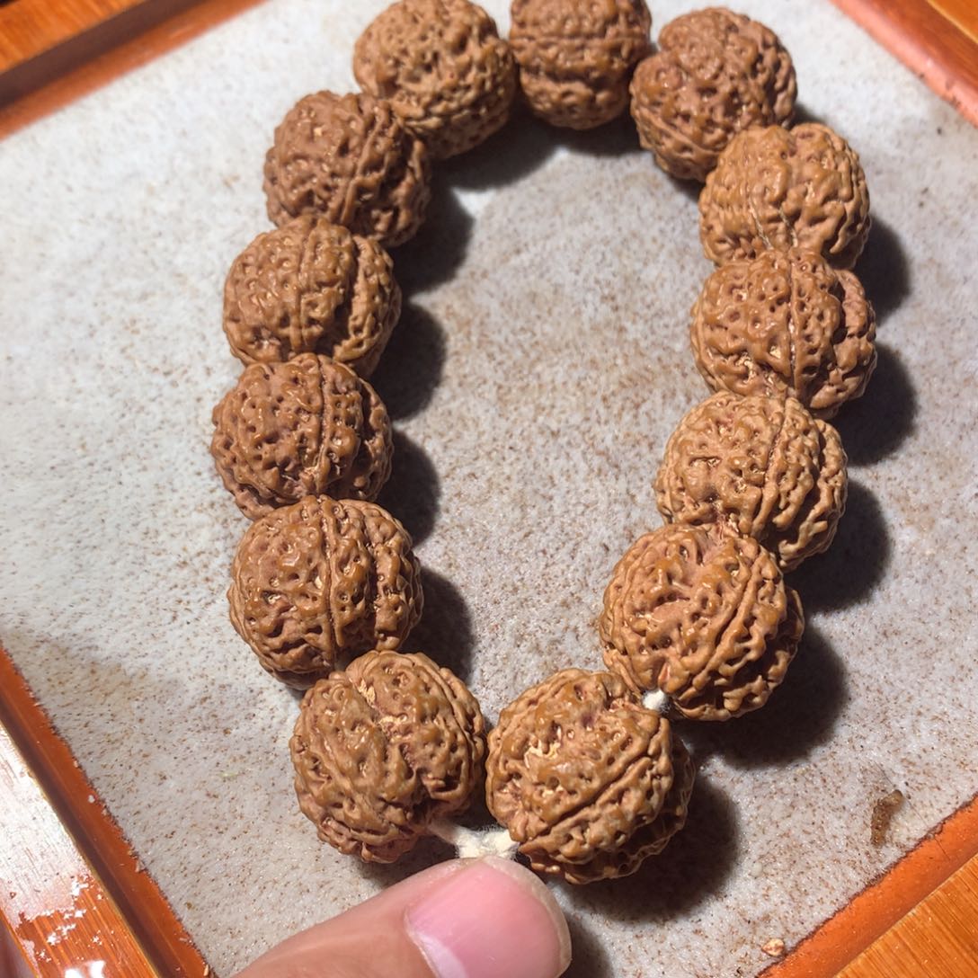 22尺寸原皮原色梅花双龙大金刚菩提手串