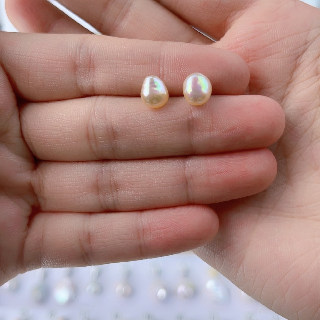 未镶嵌淡水珍珠耳饰是***妹