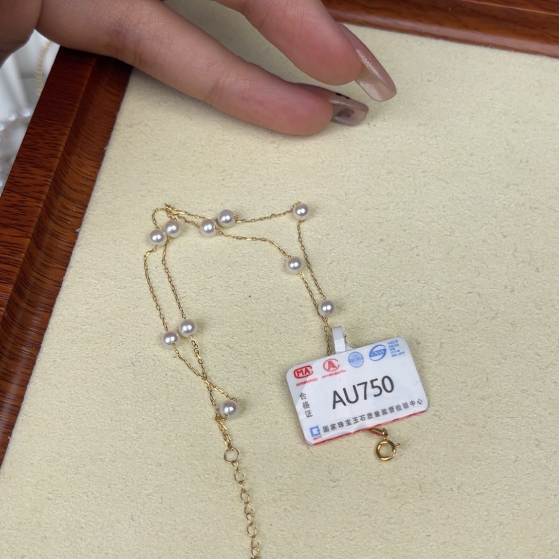 淡水珍珠手链18K金镶嵌
