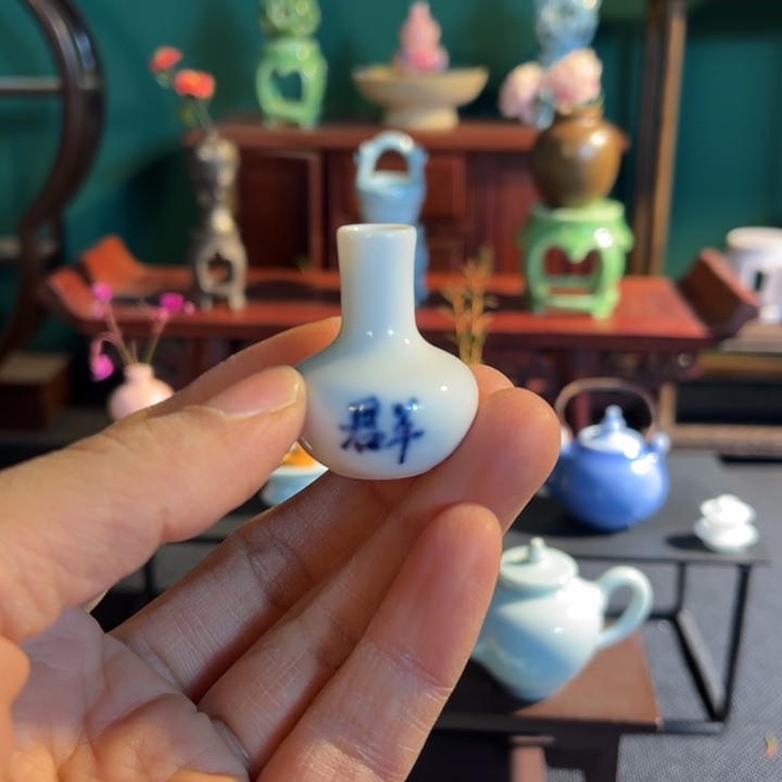 摆件微陶老王迷你花瓶