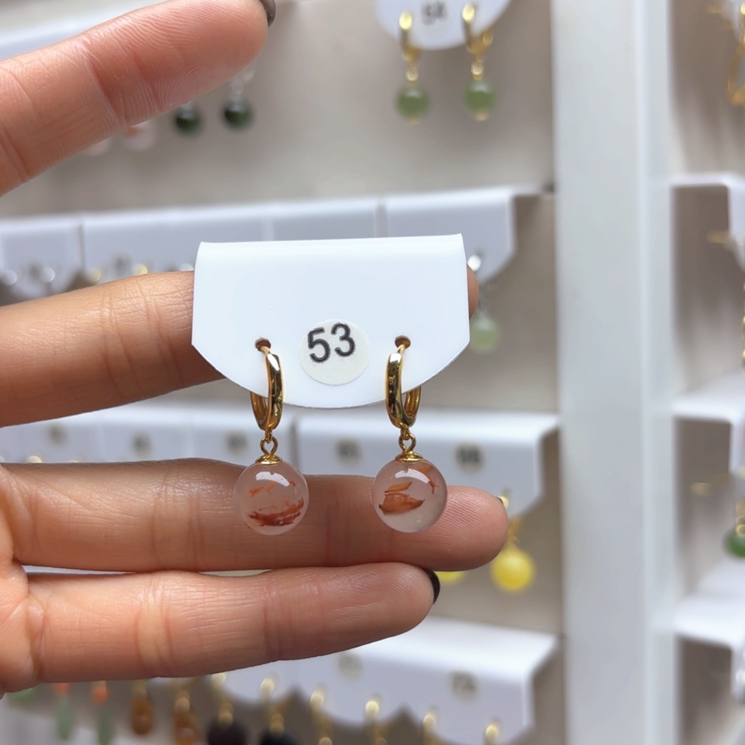 南红玛瑙耳饰银S925镶嵌2