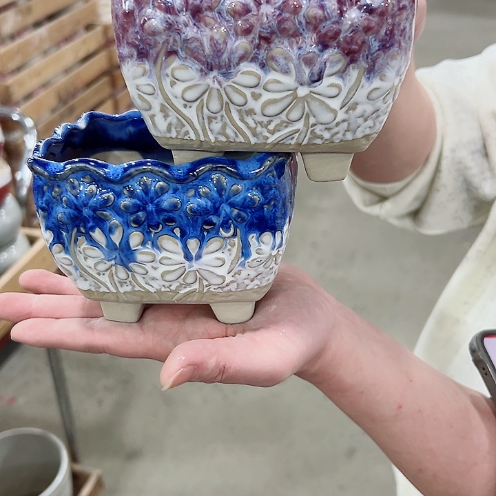 有孔.凑满10元发货多肉陶瓷花盆！