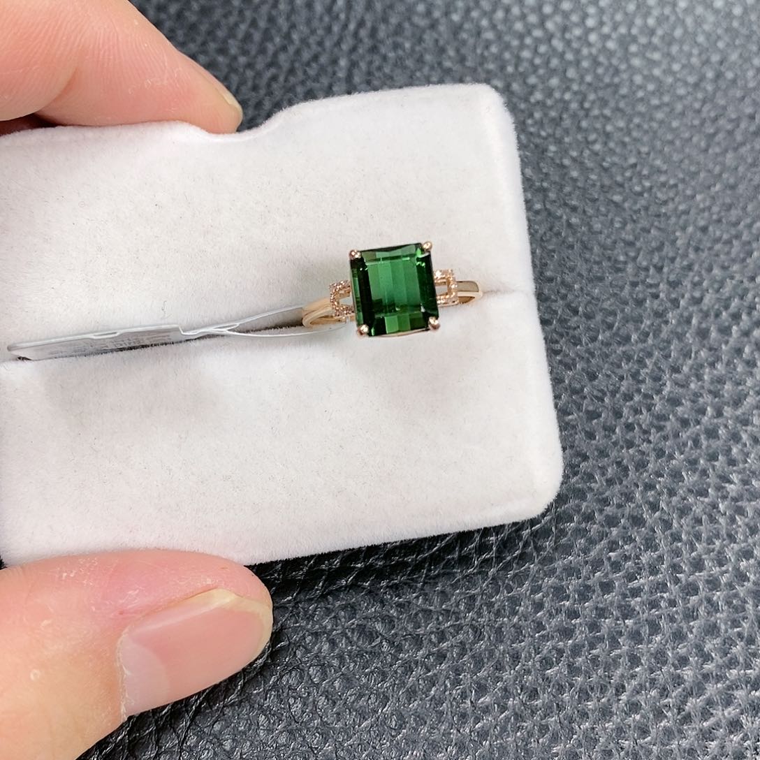 碧玺戒指18K金镶嵌天然