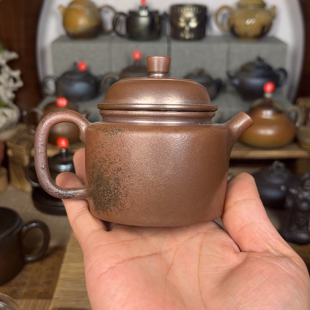 壶紫泥柴烧紫红德钟壶170cc