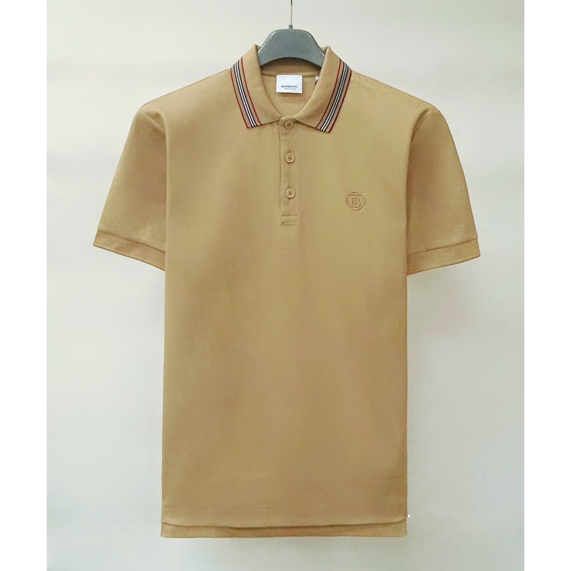 未使用 BURBERRY/博柏利 MJ 领口条纹刺绣logo短袖polo 8083159