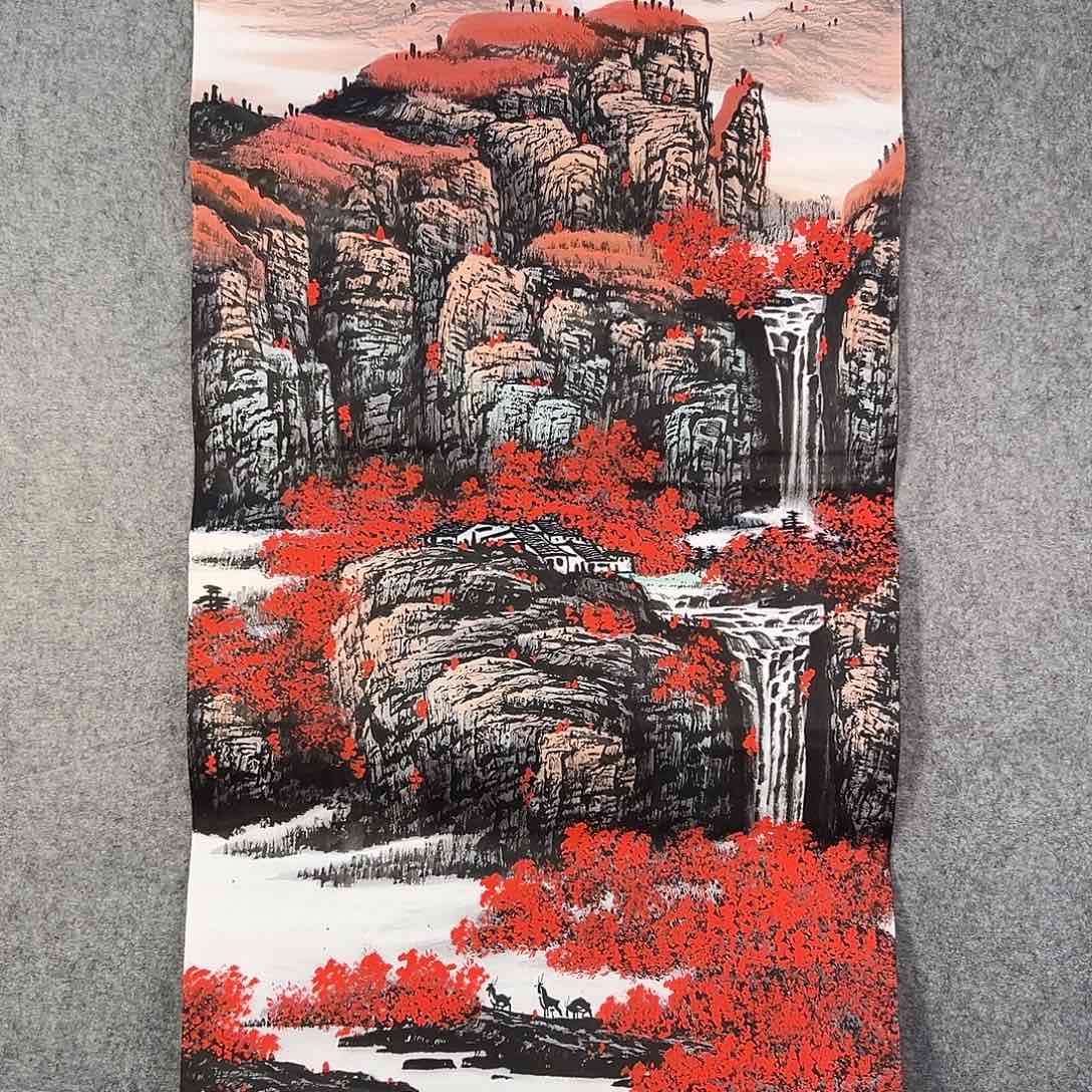 国画639 牡丹之花之叶的颜色与