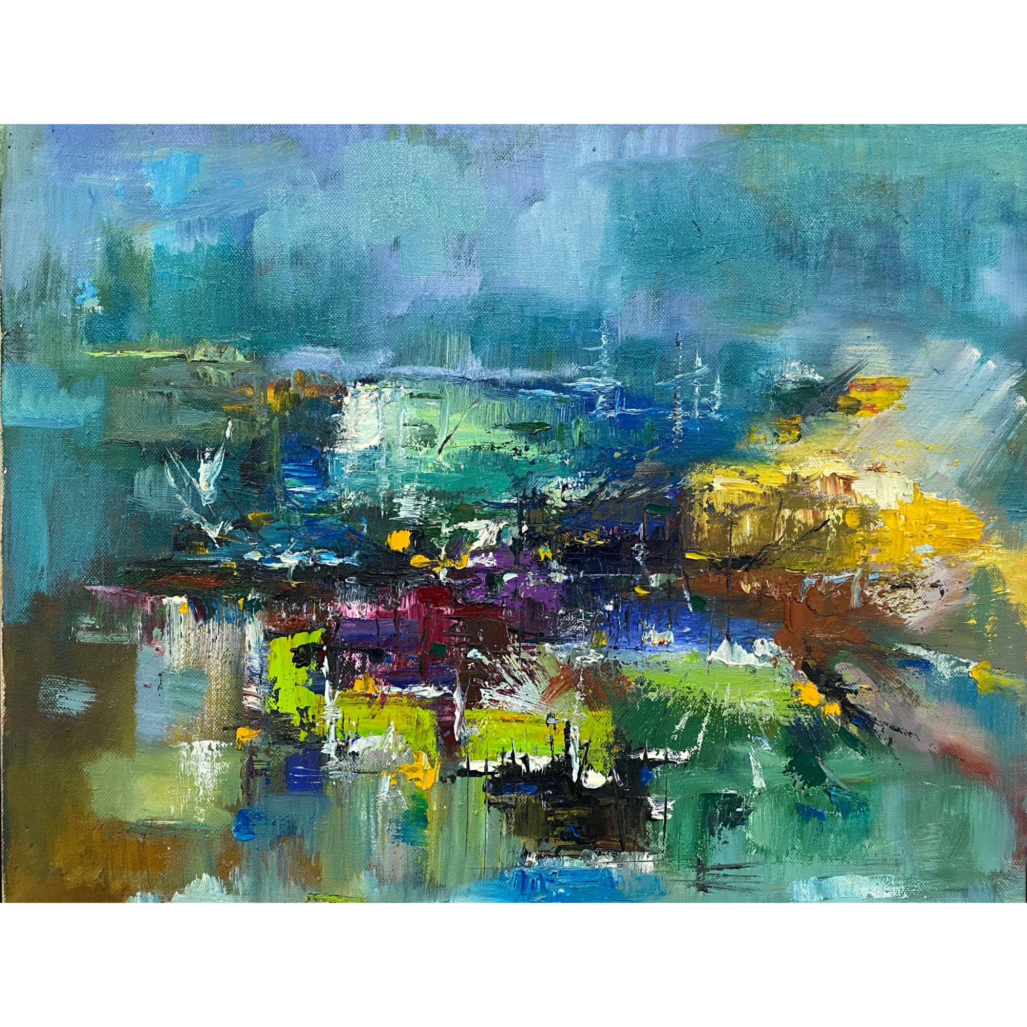 5006李爽《碧彩幽思》diy拼图油画尺寸40*50cm客厅卧室新款餐厅