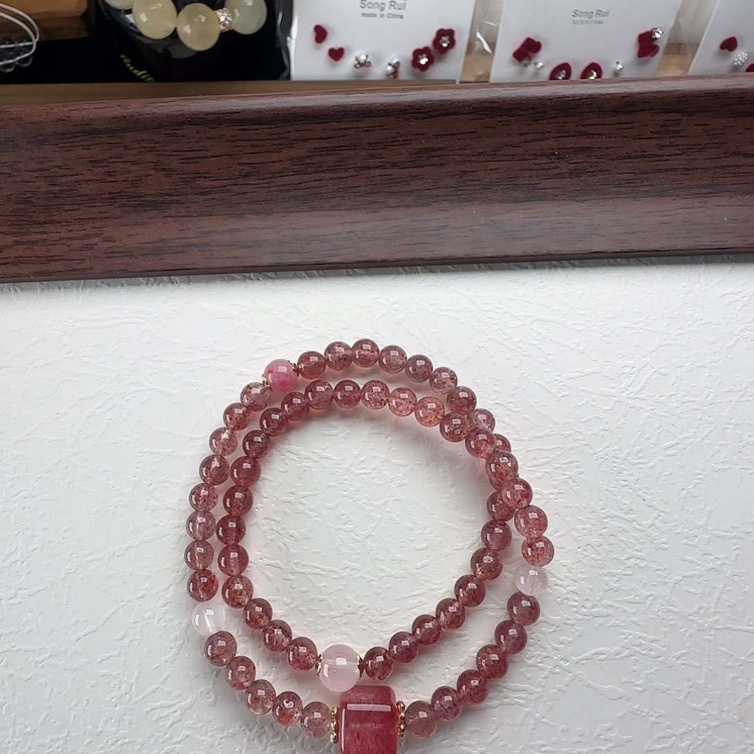 银S925镶嵌手链烟晶