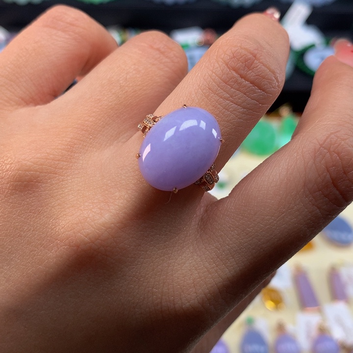 翡翠手链18K金镶嵌翡翠14圈