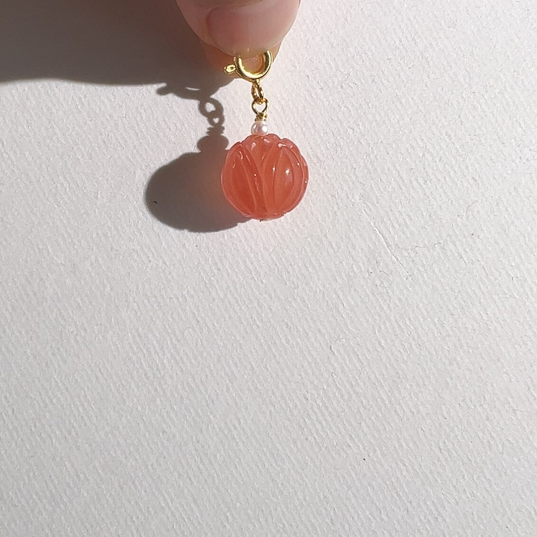 南红玛瑙车挂银S925镶嵌