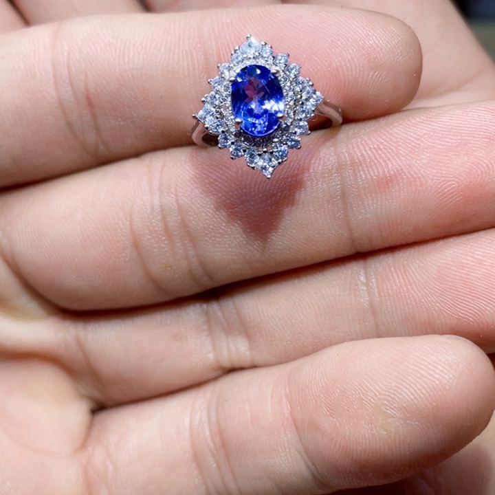 坦桑石戒指银S925镶嵌/……….