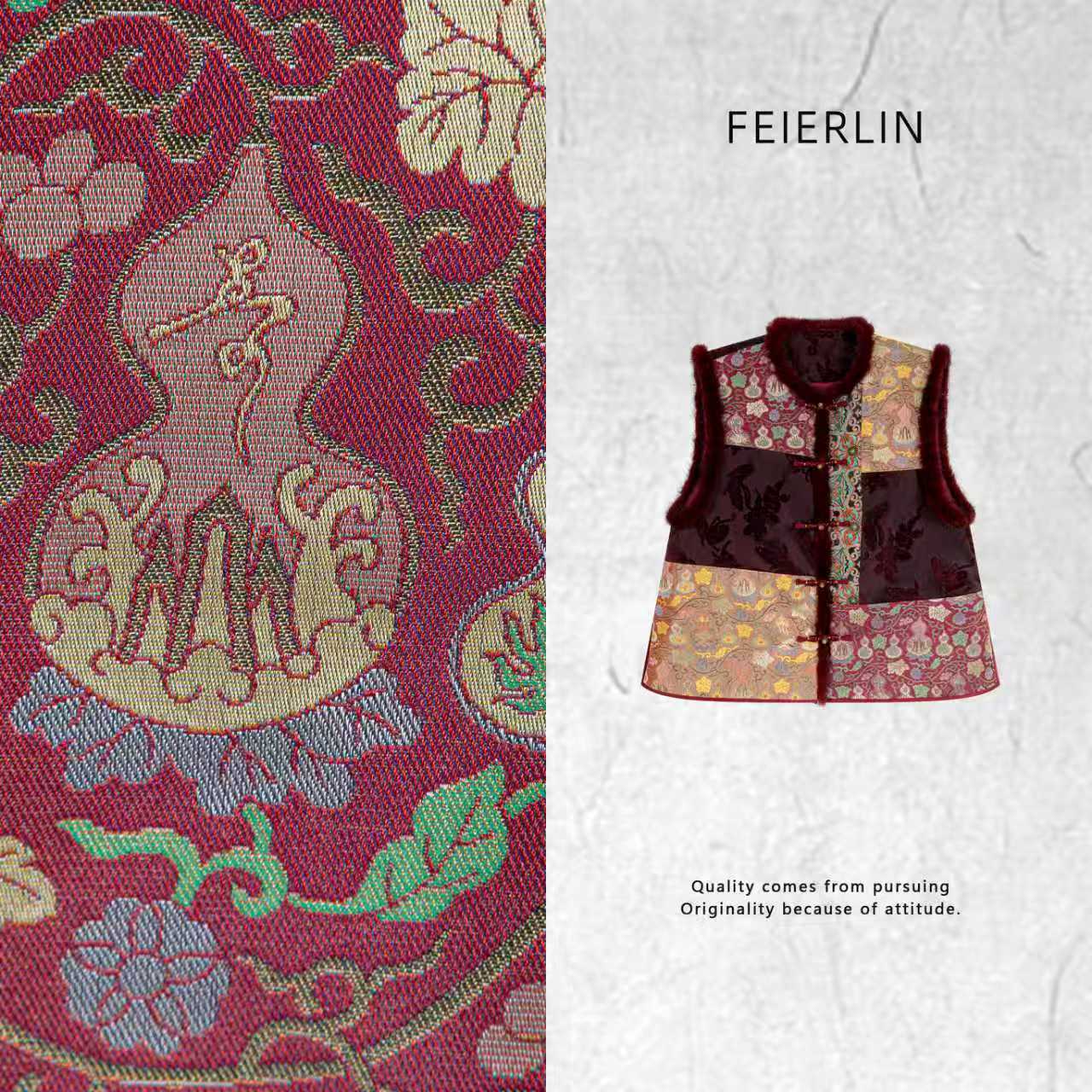 FEIERLIN- 深圳原创新中式女装桑蚕丝2025新款秋冬90156