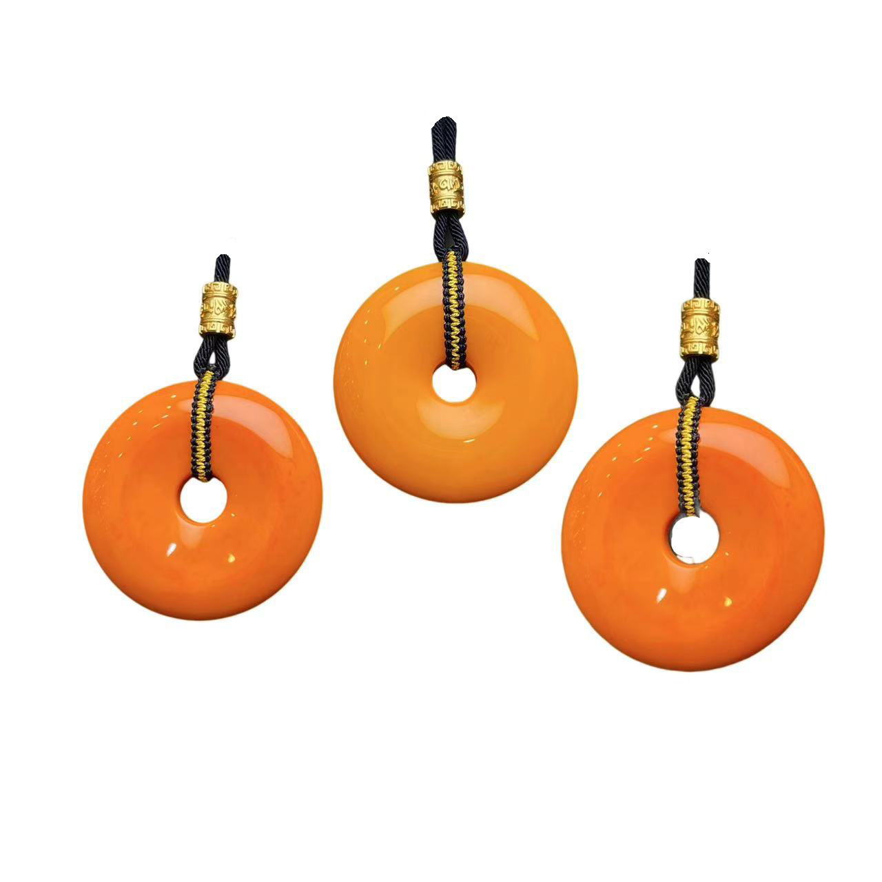 田黄玛瑙平安扣（赠绳/多样性发一件） A28-62