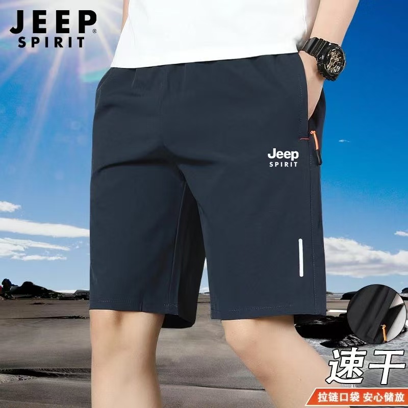 JEEPSPIRIT吉普正品冰丝短裤男夏季薄款速干五分裤中年爸爸休闲裤