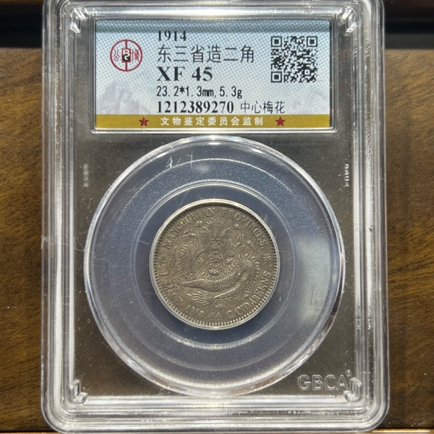 【聚轩阁】清代东三省造两角龙 公博评级XF45分 原图发货