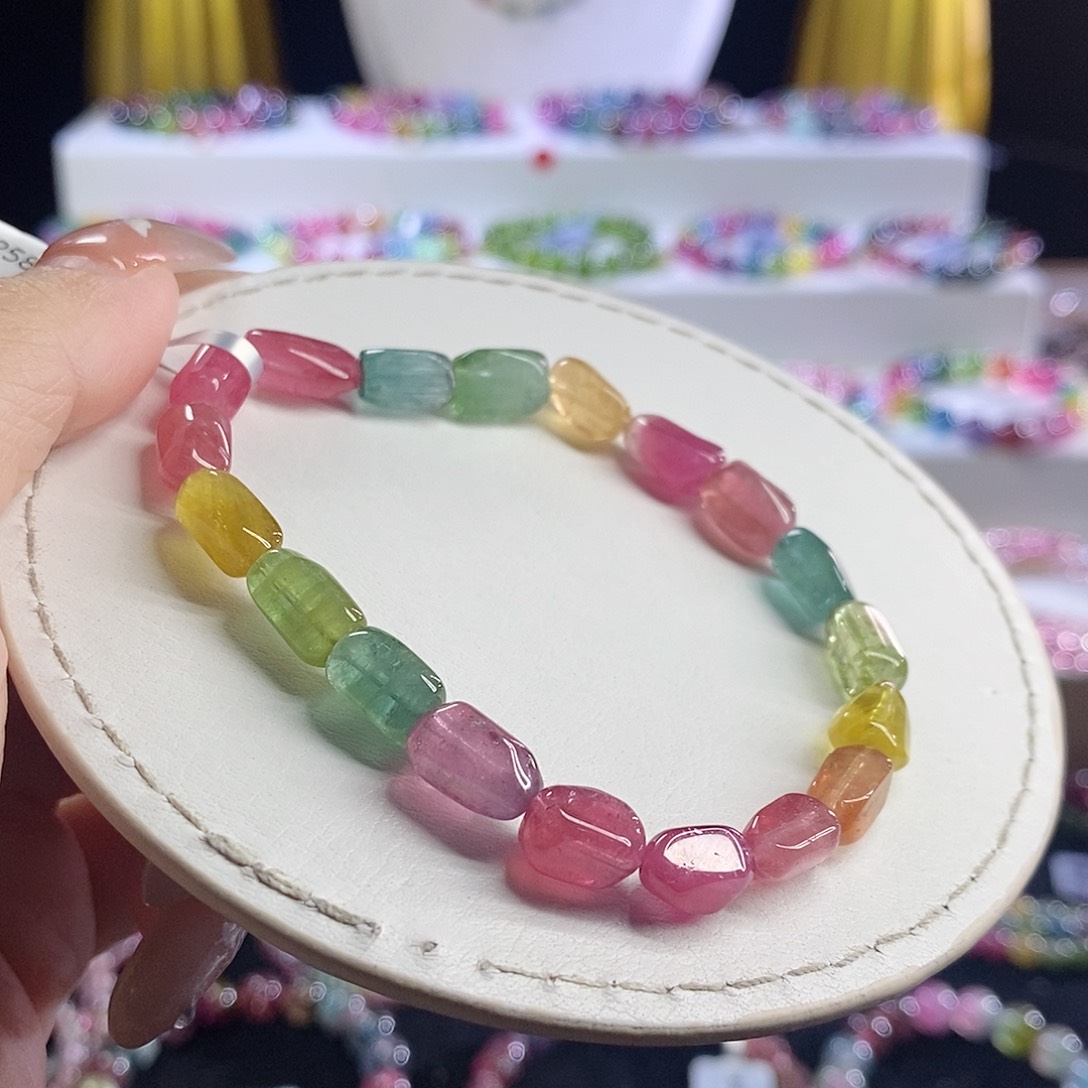 未镶嵌手链碧玺荧光糖豆