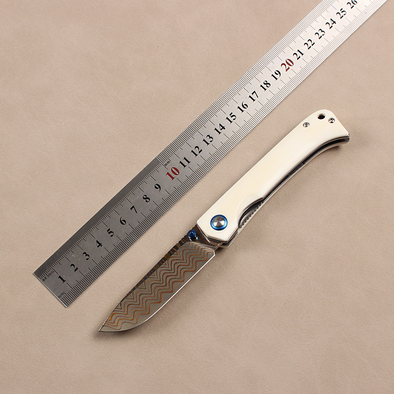 玉衡铜大马士革钢折叠刀VG10折刀高硬度锋利小刀户外刀具露营工具