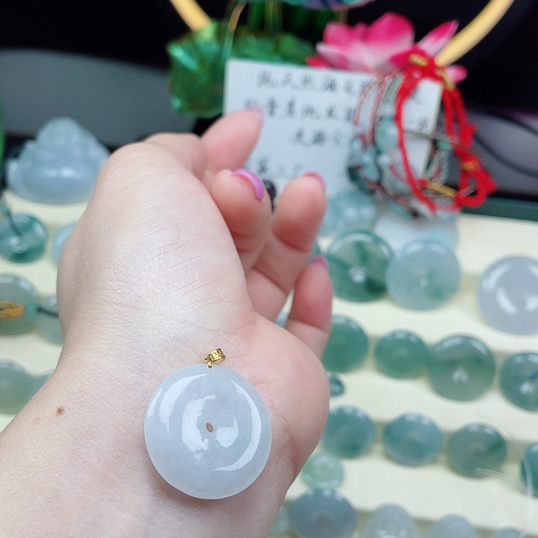 颈饰18K金镶嵌翡翠86835355