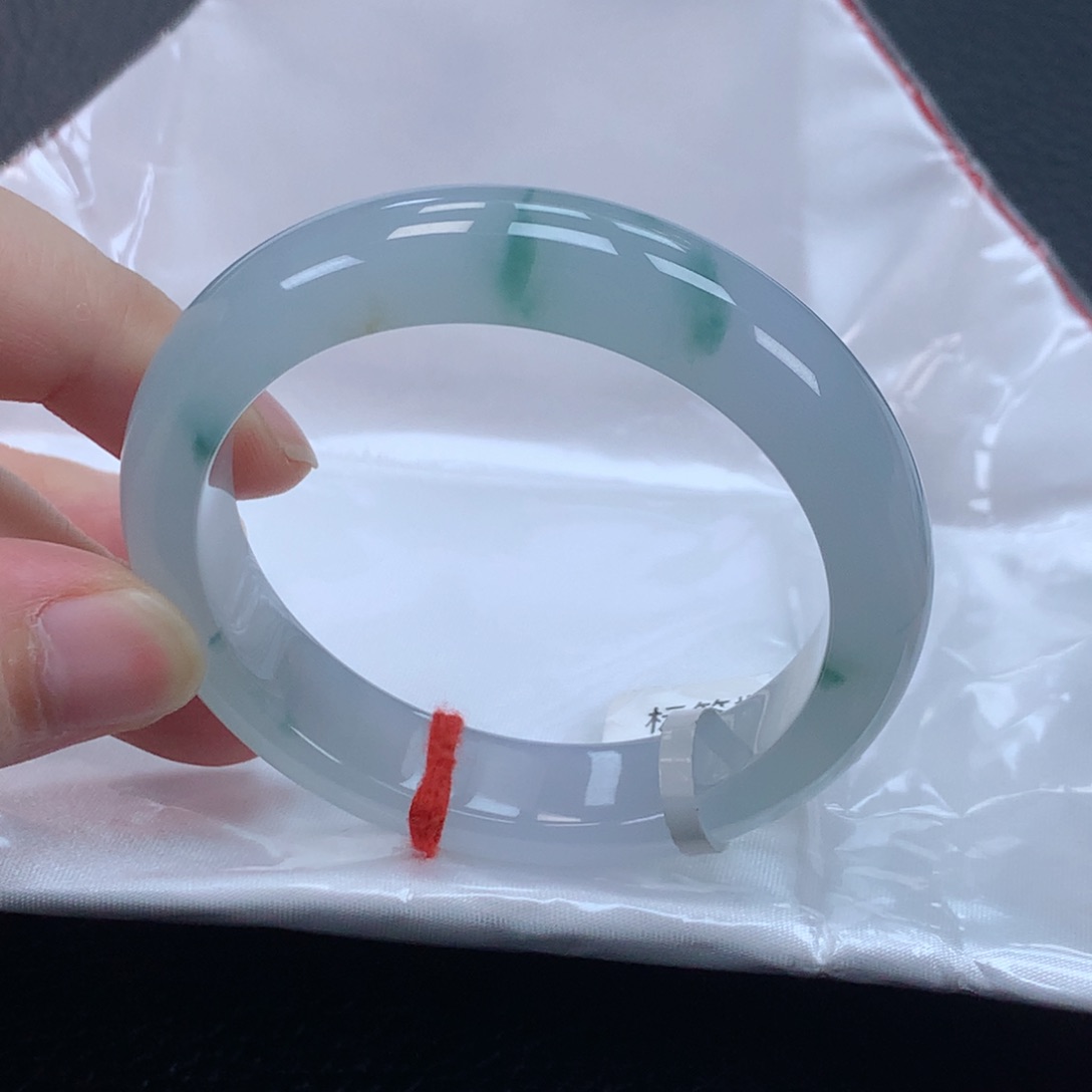 翡翠手镯未镶嵌缅甸天然翡翠手镯51圈口