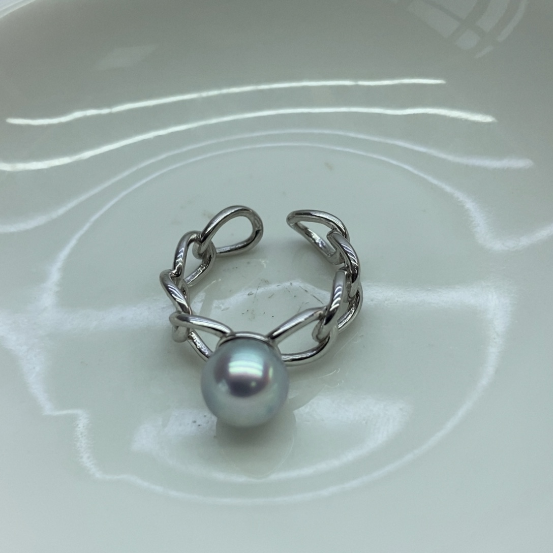 海水珍珠戒指银S925镶嵌