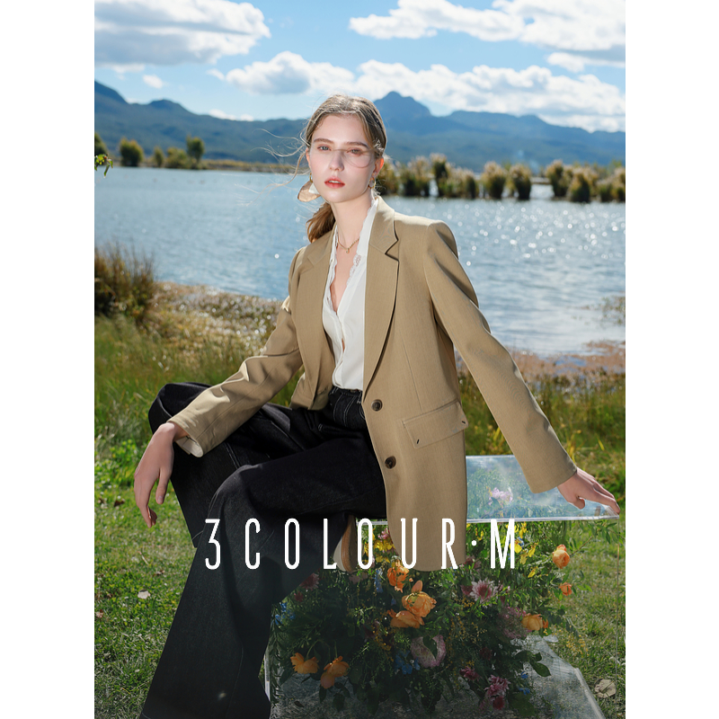 【大叔专享】D401AM402W00三彩2025春季新款宽松西装外套正肩dbx