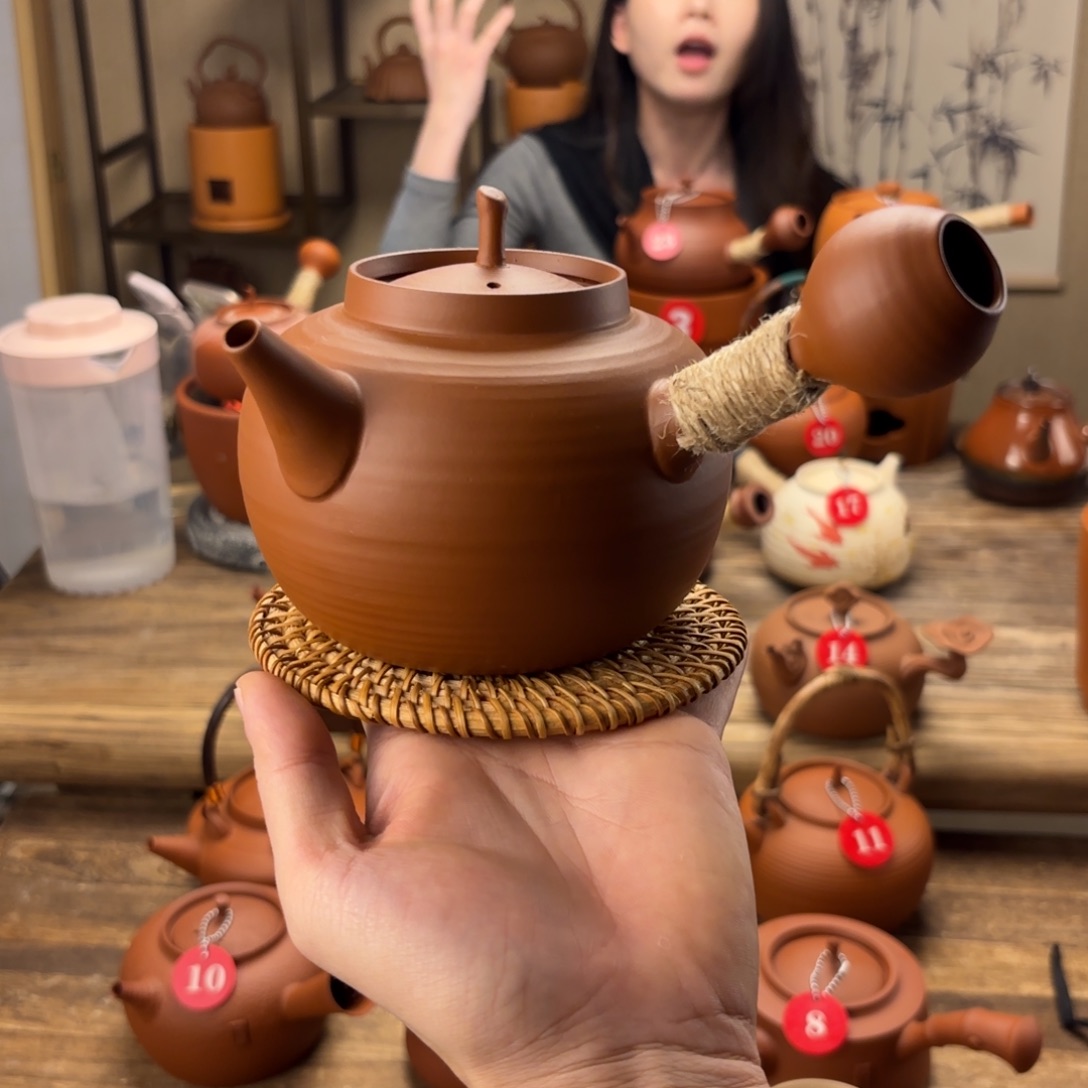 煮水煮茶甘甜 潮州砂铫壶 搭藤垫