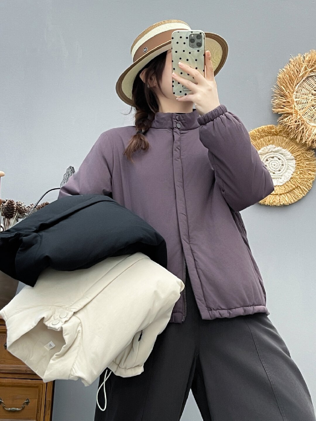 2025 拉链棉服外套 麻语 86586D