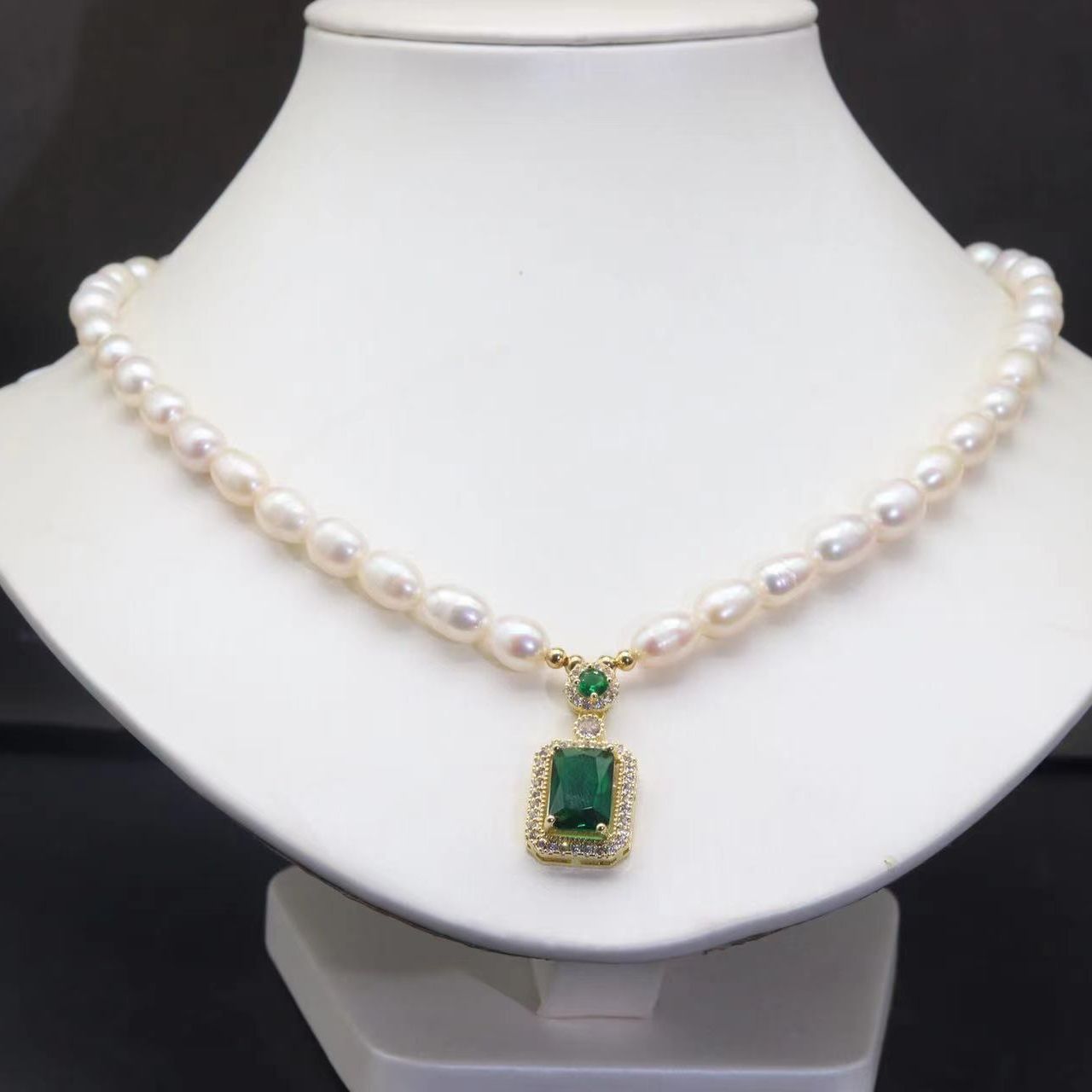 合金合成锆石项链 爱相随白色项链