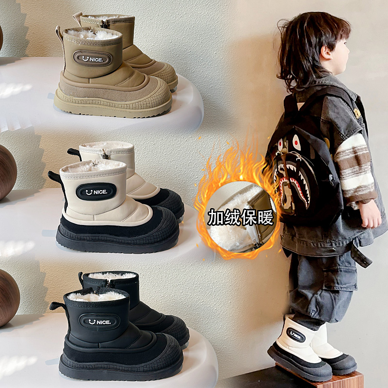 3935儿童雪地靴冬季新款加绒加厚男女款棉鞋防滑保暖雪地靴