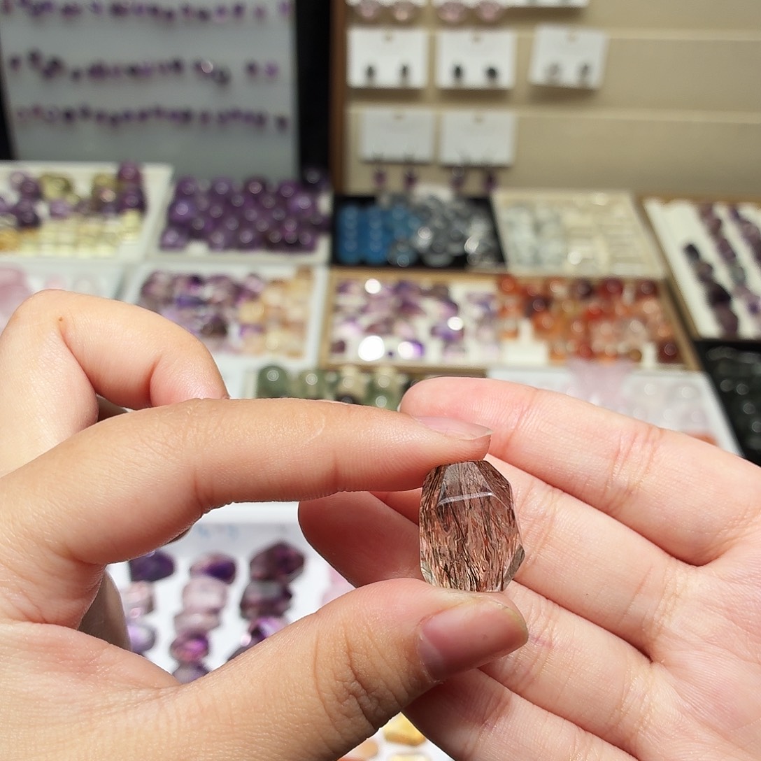 吊坠(不含链)水晶未镶嵌黑金超七 随形 打孔定制不退换