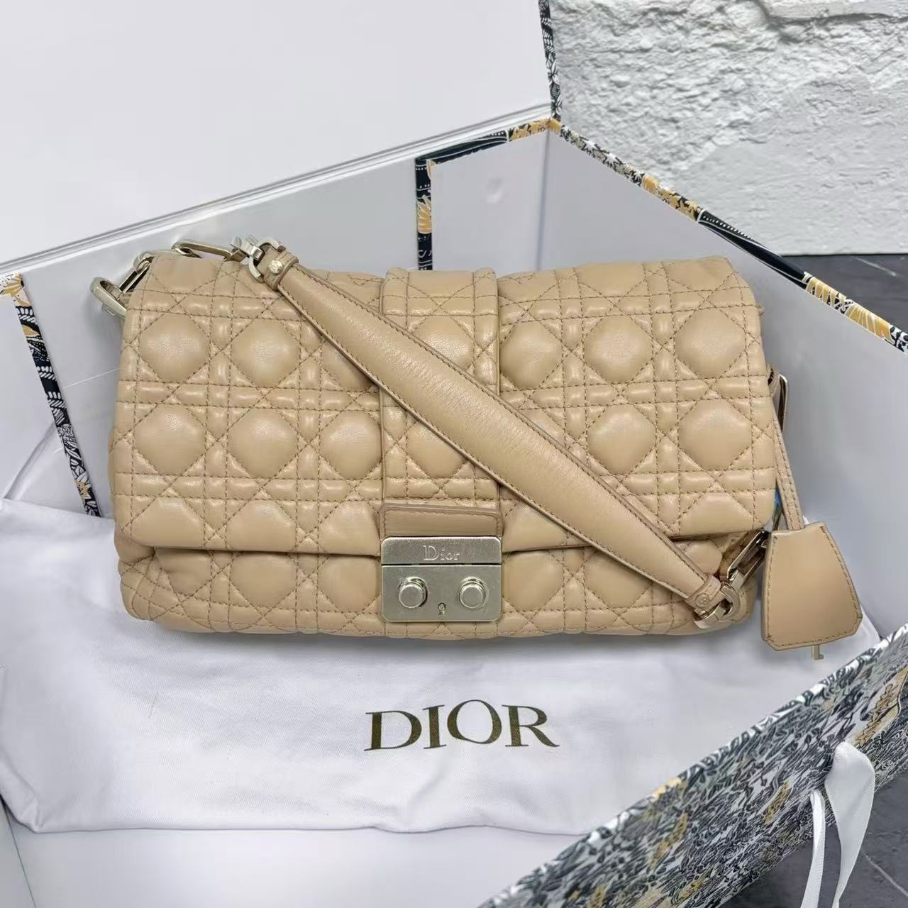 95新 DIOR/迪奥 迪奥裸色斜跨5955/二奢包包