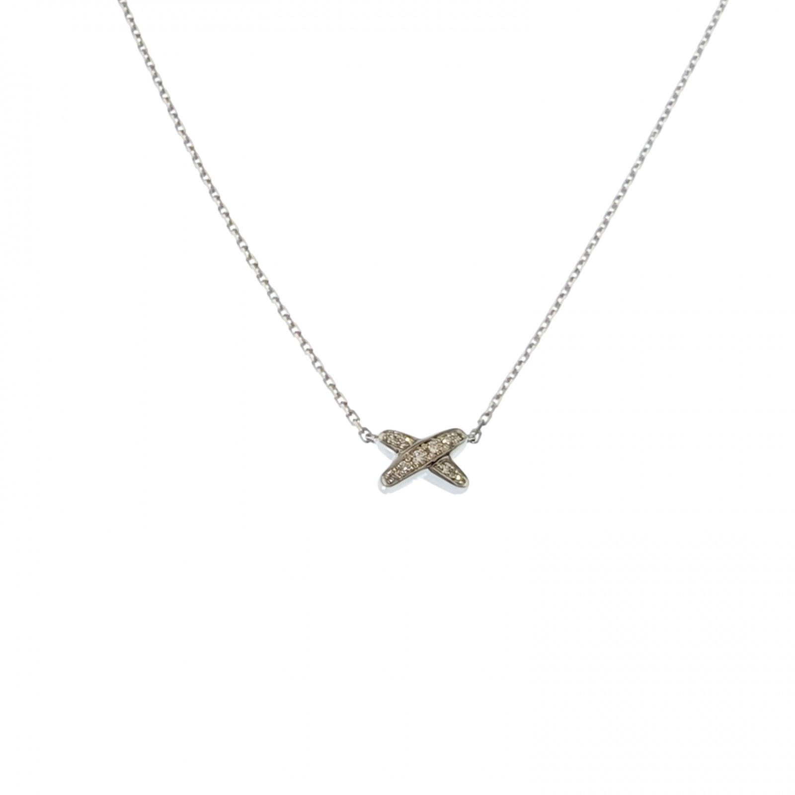 99新 Chaumet/尚美 【66活动】 白金 Juxe De Liens 欢缘小叉项链