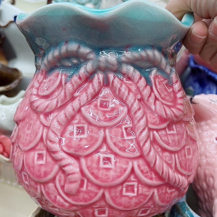 多肉绿植陶瓷花盆9.9包邮，有孔