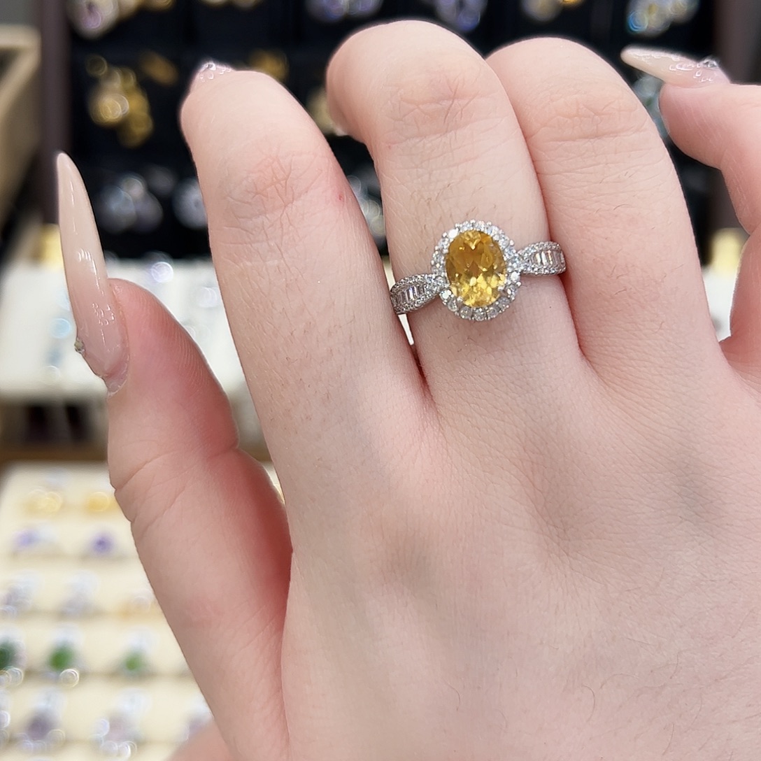 水晶银S925镶嵌戒指