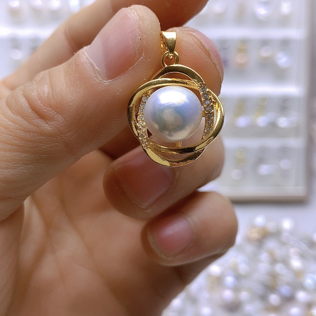 淡水珍珠颈饰银S925镶嵌