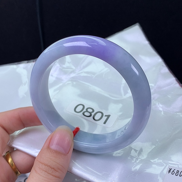 翡翠未镶嵌手镯58圈紫罗兰