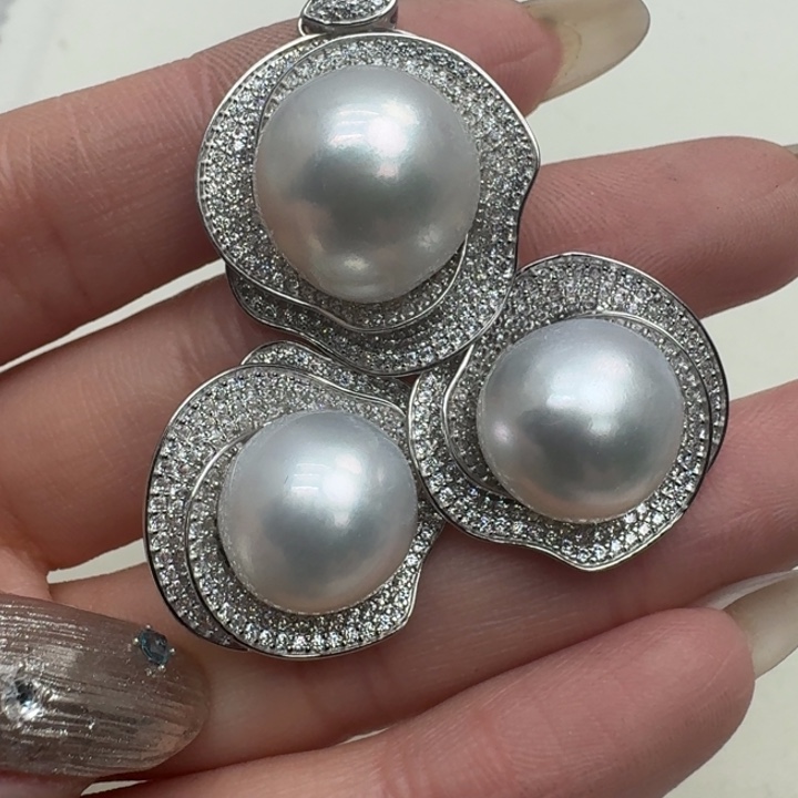 海水珍珠颈饰银S925镶嵌