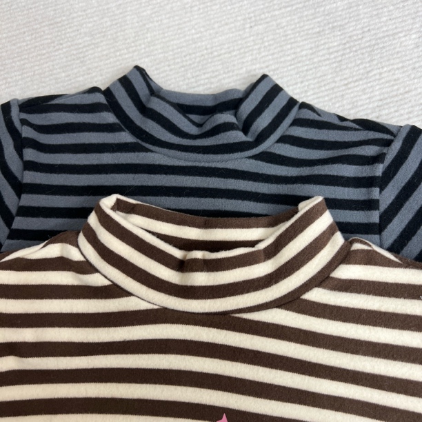 童装儿童T恤25冬装新款男小童趣味印花半高领T恤