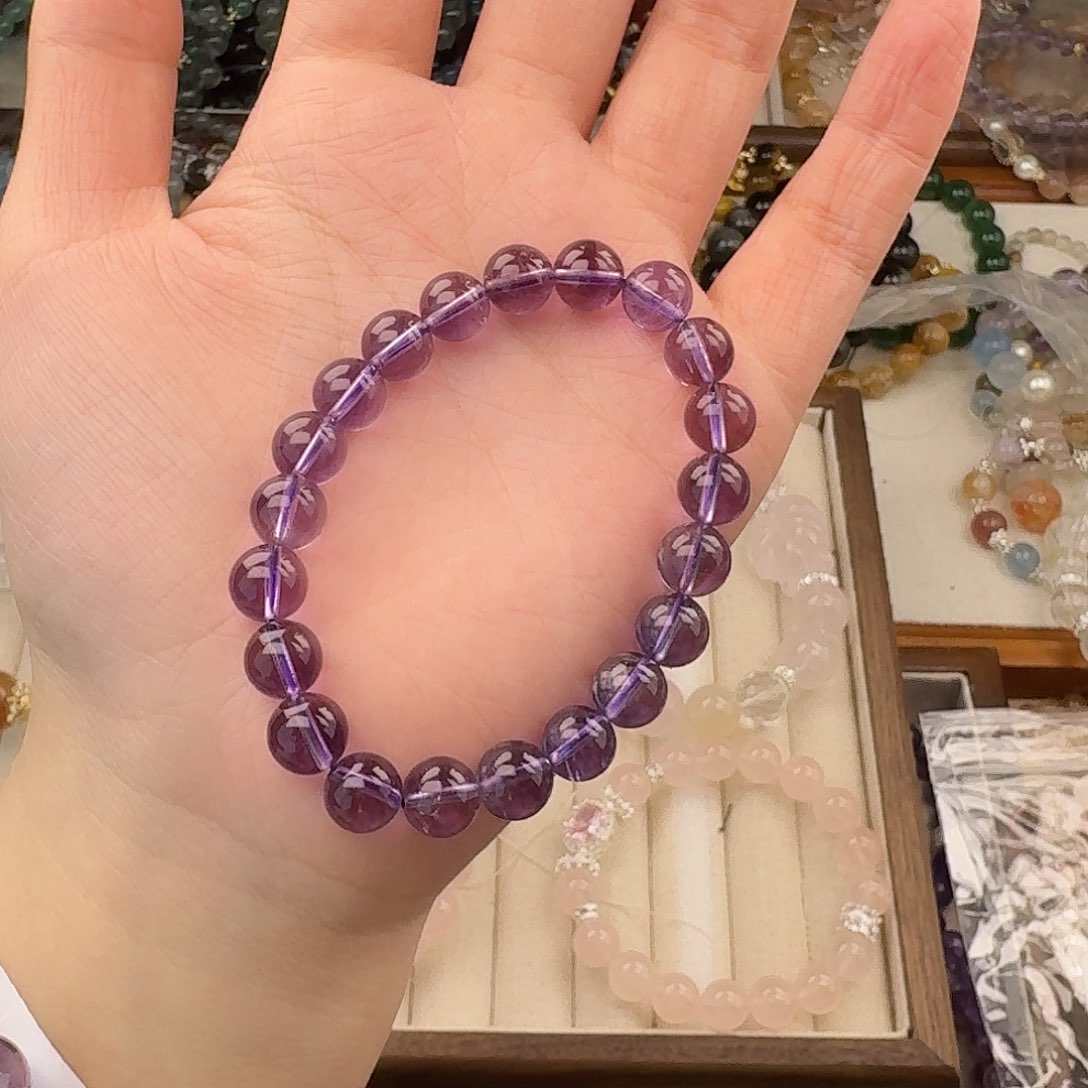 烟晶手链银S925镶嵌好