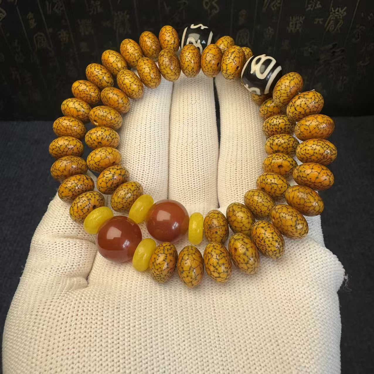 【来财·文玩】开片算盘星月菩提双圈手串手持12➕mm