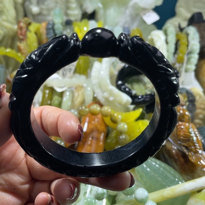 岫玉未镶嵌手镯59.60