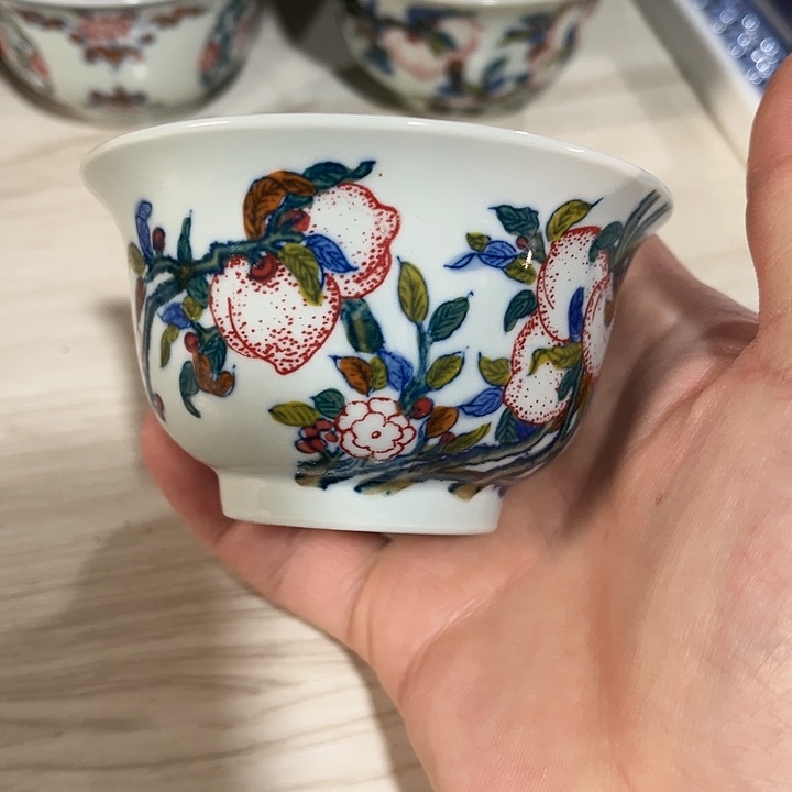 瓷片景德镇陶瓷杯子。绿。