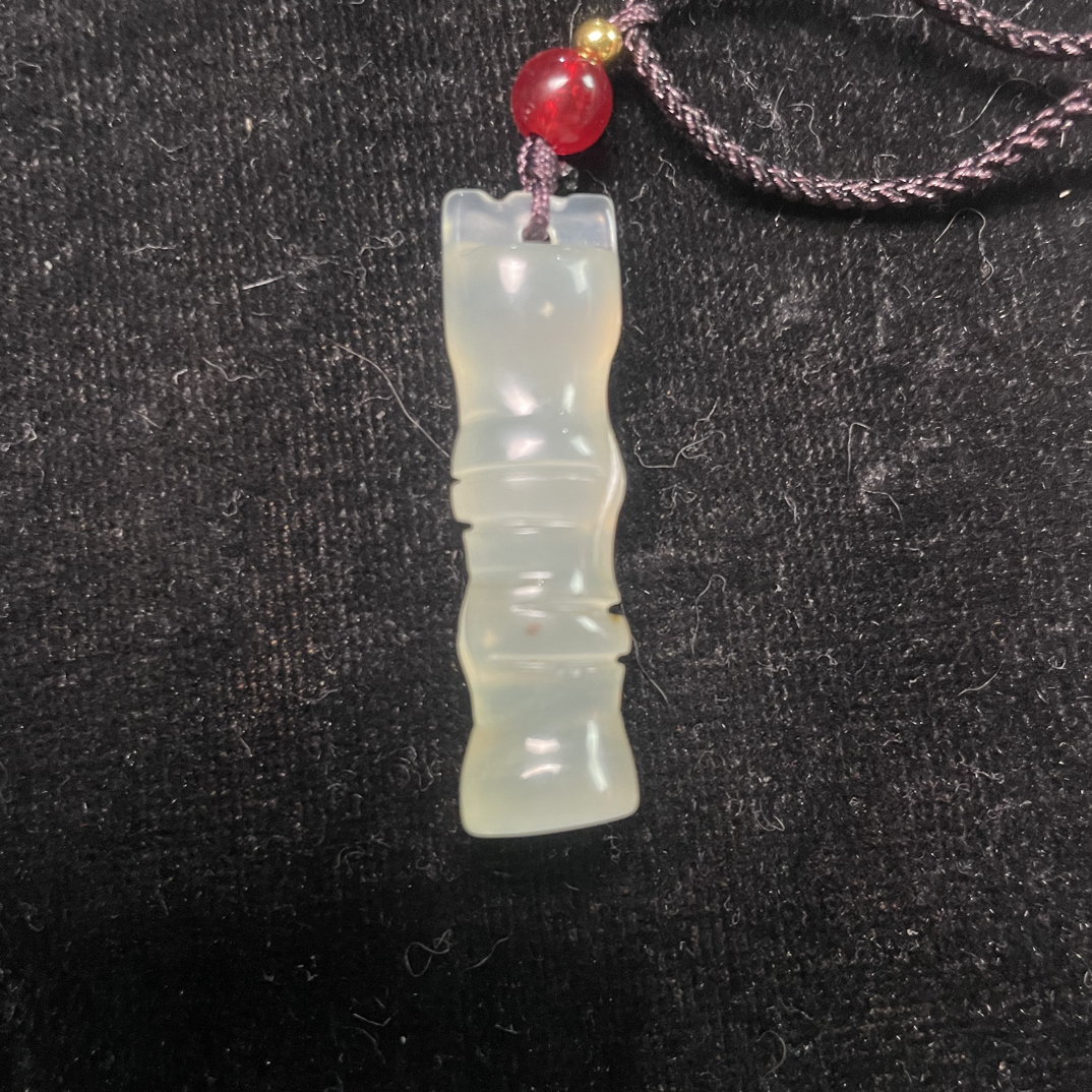 【周总福利】天然冰绿蛇纹石玉竹节