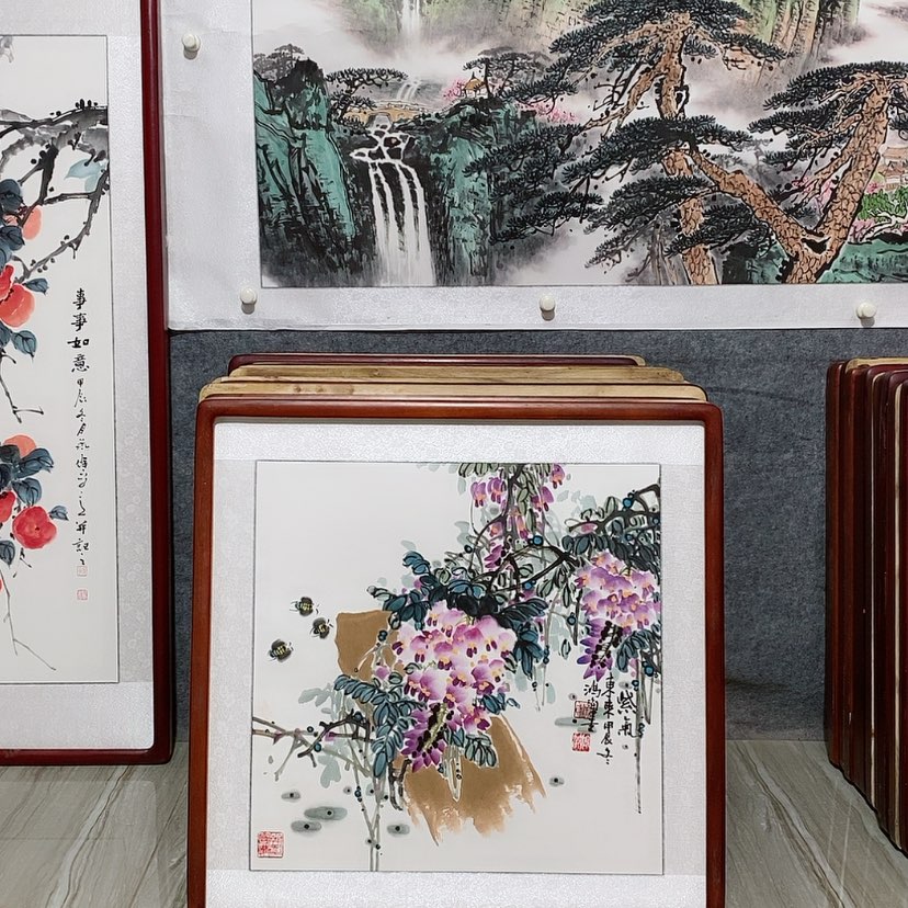 【闪购商品】国画书画作品带框65×65厘米