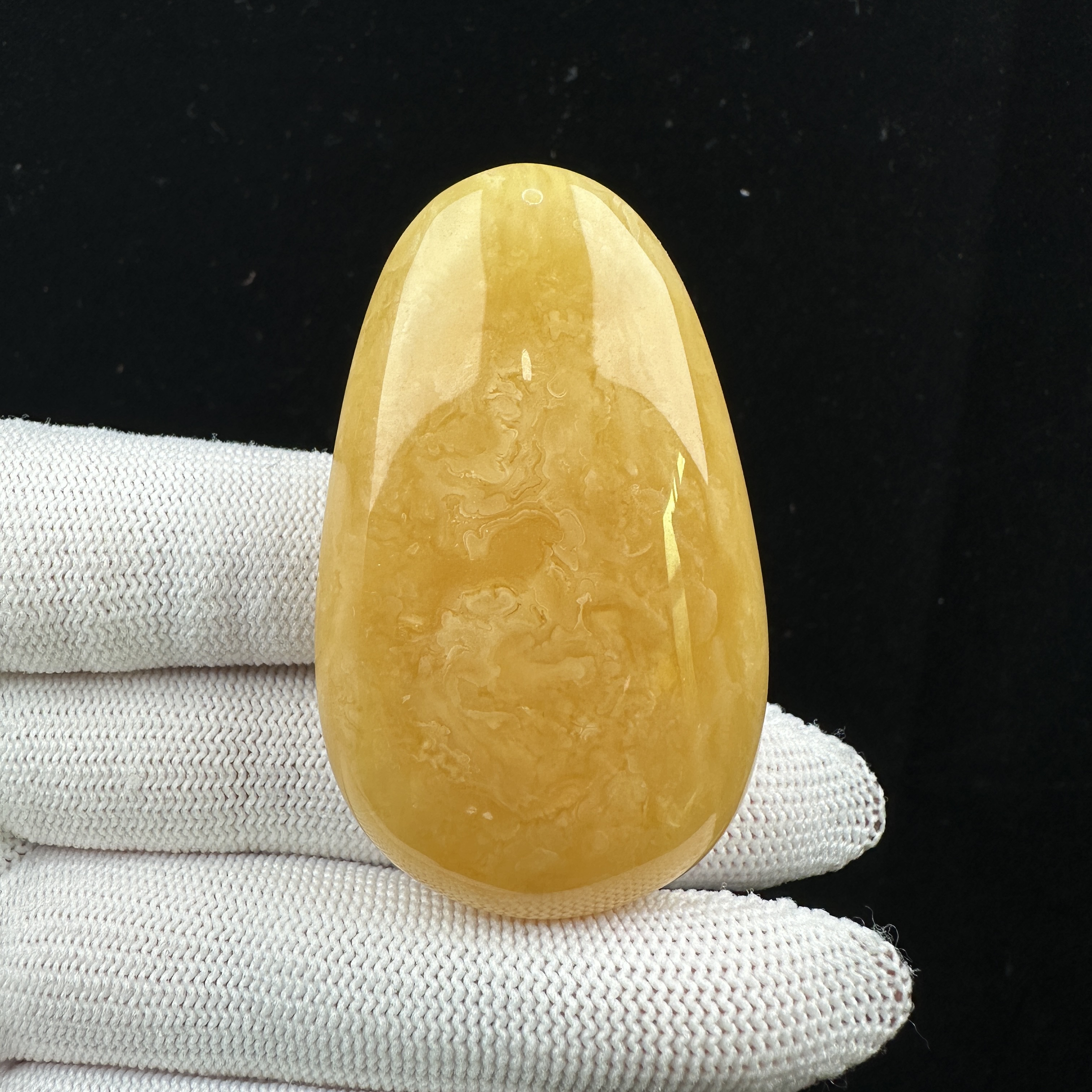 Y2087天然原矿蜜蜡水滴34x55x15mm 16.9克抖音基地质检发货