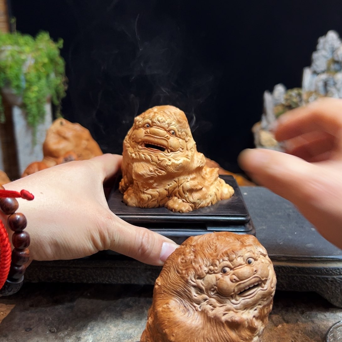 荔枝木若*狻猊熏香成品香炉