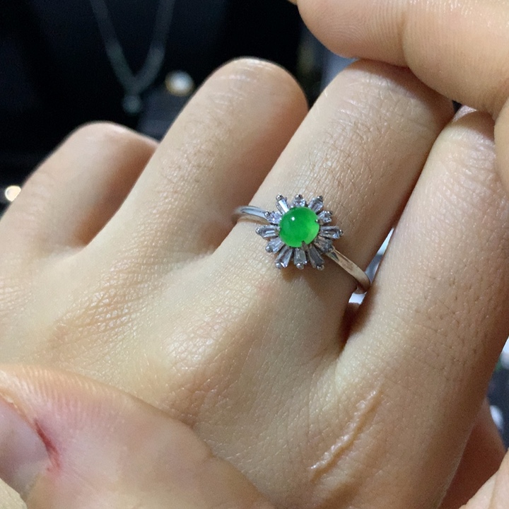 翡翠银S925镶嵌戒指