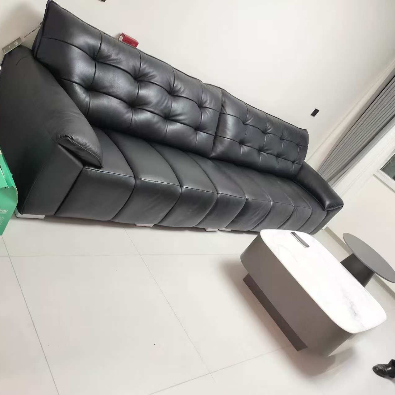 轻奢时尚客厅简约头层牛皮 大黑熊沙发